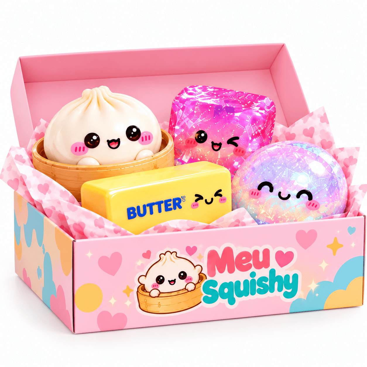 Box Surpresa com 4 Squishies